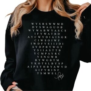 Taylor Swift Smallest Man Who Ever Lived Lyrics Black Crewneck Sweatshirt Large